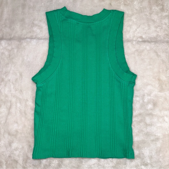 Zara Ribbed Green Tank Top Size Small - Picture 3 of 4